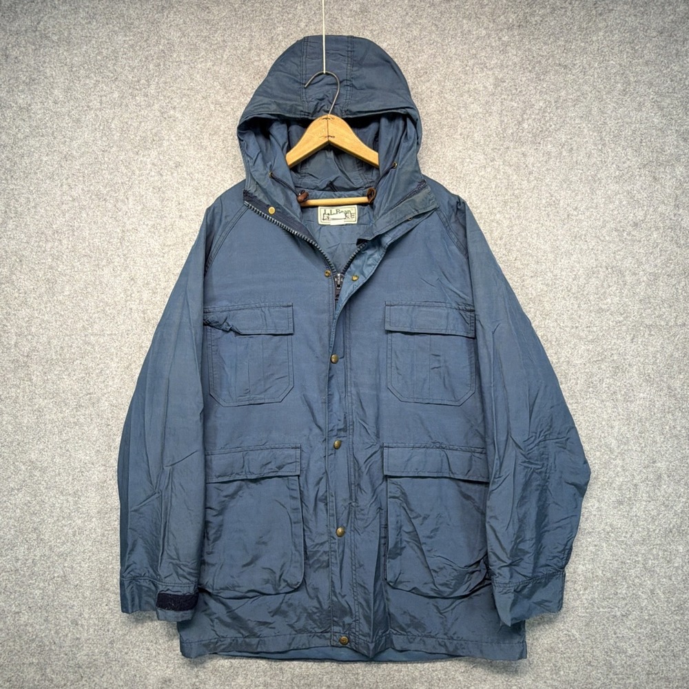 Vintage LL‎ Bean Jacket Mens XL Blue Baxter State Parka Hooded Made In USA